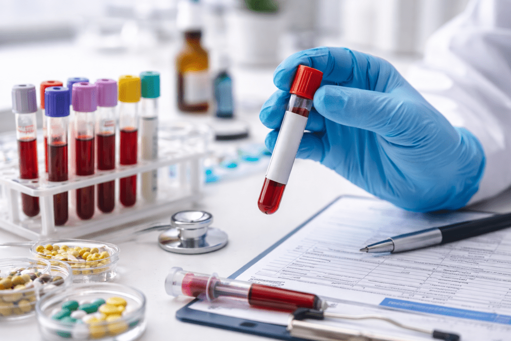 Blutprobe im Labor zur Untersuchung eines möglichen Mikronährstoffmangels