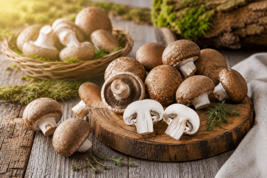Frische Pilze als natürliche pflanzliche Vitamin-D-Quelle